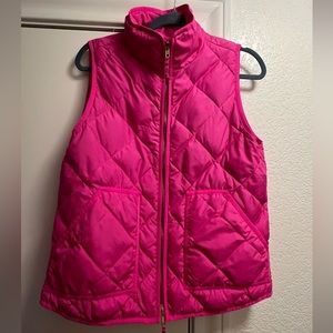 JCrew hot pink puffer vest